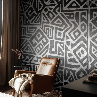 Fototapete fürs Wohnzimmer mit geometrischem Labyrinth-Motiv