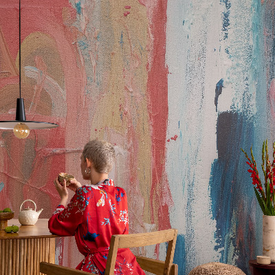 Fototapete fürs Schlafzimmer mit farbenfrohen abstrakten Motiven