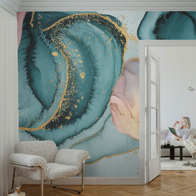 Wandtapete mit künstlerischem Wellendesign