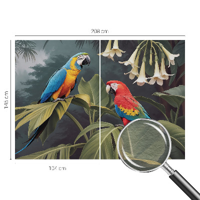 Vlies-Fototapete mit bunten Papageien als Motiv