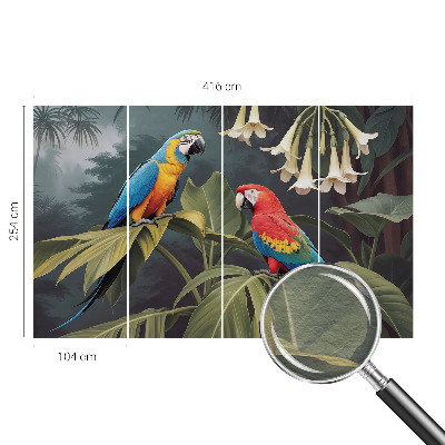 Vlies-Fototapete mit bunten Papageien als Motiv