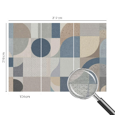 Moderne Vlies-Fototapete mit geometrischem Mosaikmotiv