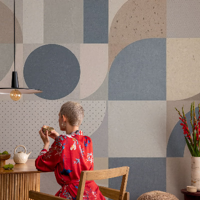 Moderne Vlies-Fototapete mit geometrischem Mosaikmotiv