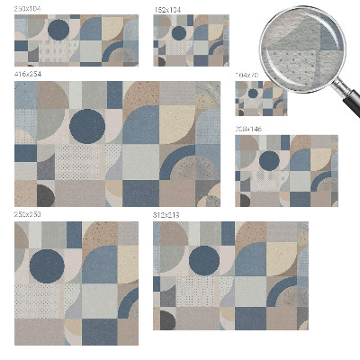 Moderne Vlies-Fototapete mit geometrischem Mosaikmotiv