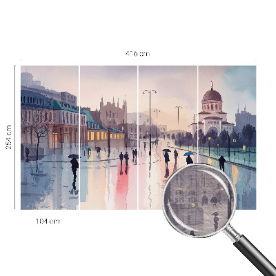Fototapete nach Maß mit dem Motiv „Ein Spaziergang im Regen”