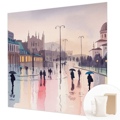 Fototapete nach Maß mit dem Motiv „Ein Spaziergang im Regen”