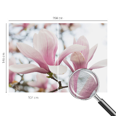 Dekorative Wand-Fototapete mit Motiv von Magnolienblüten