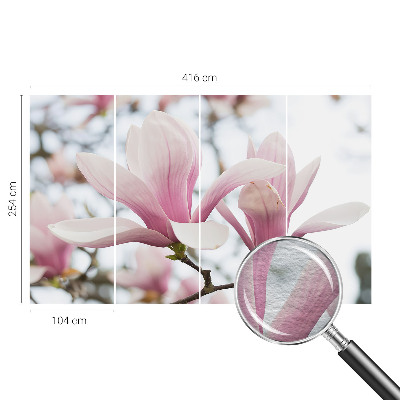 Dekorative Wand-Fototapete mit Motiv von Magnolienblüten