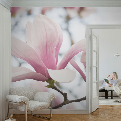 Dekorative Wand-Fototapete mit Motiv von Magnolienblüten