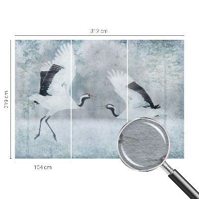 Fototapete fürs Wohnzimmer Harmonische Kraniche