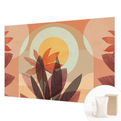 Vlies-Fototapete fürs Wohnzimmer mit einem floralen, abstrakten Motiv