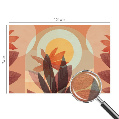 Vlies-Fototapete fürs Wohnzimmer mit einem floralen, abstrakten Motiv