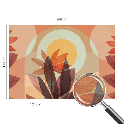 Vlies-Fototapete fürs Wohnzimmer mit einem floralen, abstrakten Motiv