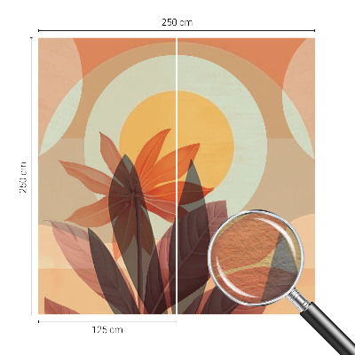 Vlies-Fototapete fürs Wohnzimmer mit einem floralen, abstrakten Motiv