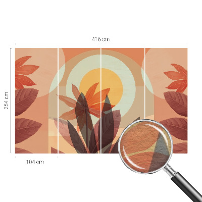 Vlies-Fototapete fürs Wohnzimmer mit einem floralen, abstrakten Motiv
