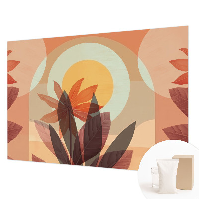 Vlies-Fototapete fürs Wohnzimmer mit einem floralen, abstrakten Motiv