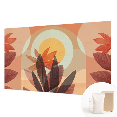 Vlies-Fototapete fürs Wohnzimmer mit einem floralen, abstrakten Motiv