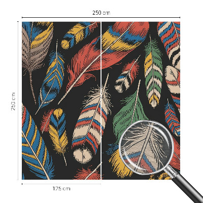 Vlies-Fototapete nach Maß mit buntem Federdesign