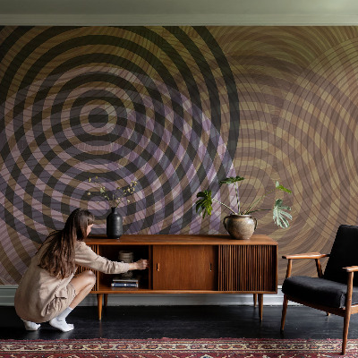Vlies-Fototapete fürs Kinderzimmer mit hypnotisierenden Kreisen als kindgerechtes Wandmotiv