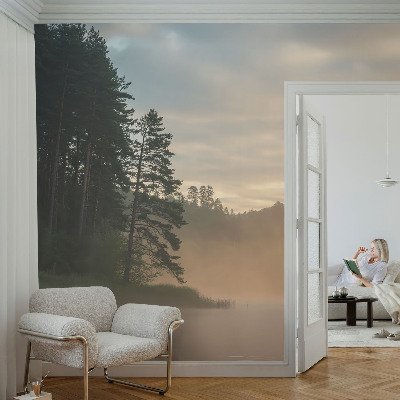Vlies-Fototapete fürs Schlafzimmer mit Motiv 'Nebliger Morgen' für ein ruhiges Raumambiente