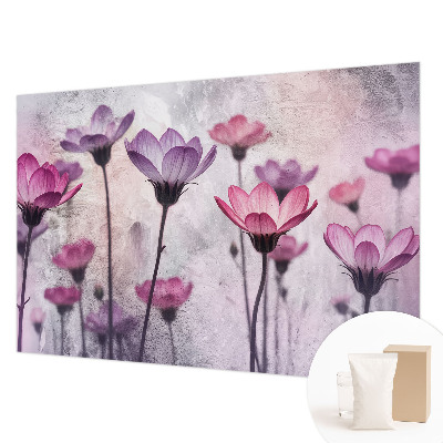 Vliestapete fürs Schlafzimmer mit pastellfarbenem Blumenmuster