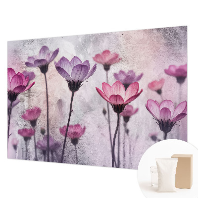 Vliestapete fürs Schlafzimmer mit pastellfarbenem Blumenmuster