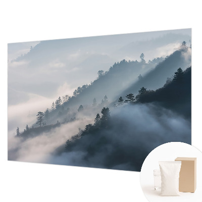 Bedruckte Vlies-Fototapete mit einer nebligen Landschaft als Motiv