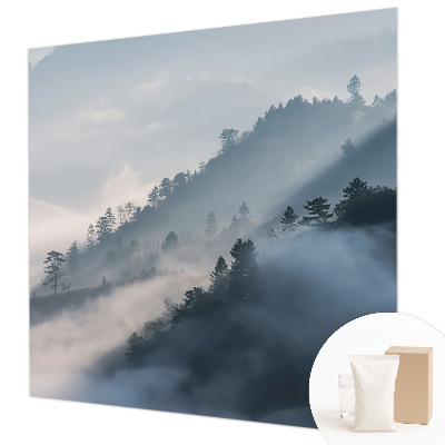 Bedruckte Vlies-Fototapete mit einer nebligen Landschaft als Motiv