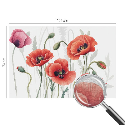 Wand-Fototapete mit roten Mohnblumen