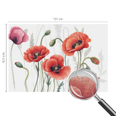 Wand-Fototapete mit roten Mohnblumen