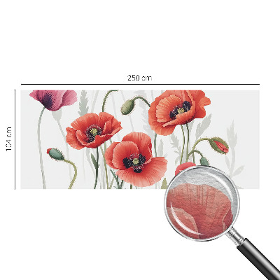 Wand-Fototapete mit roten Mohnblumen