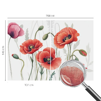 Wand-Fototapete mit roten Mohnblumen