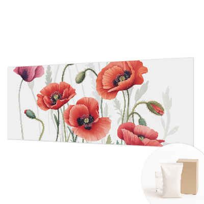 Wand-Fototapete mit roten Mohnblumen