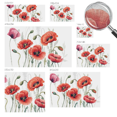 Wand-Fototapete mit roten Mohnblumen