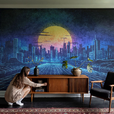 Motivtapete aus Vlies mit einer futuristischen Landschaft als Motiv