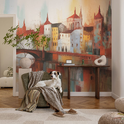 Fototapete fürs Kinderzimmer mit einer Stadtlandschaft als Motiv