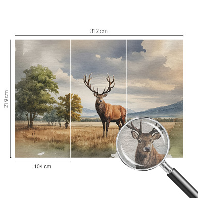 Vlies-Fototapete nach Maß mit einem Motiv eines majestätischen Hirsches