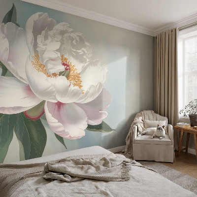 Vlies-Fototapete fürs Wohnzimmer mit Motiv einer schönen Pfingstrose