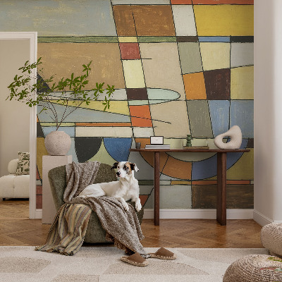 Vlies-Fototapete fürs Schlafzimmer mit geometrischem Muster für ein harmonisches Ambiente