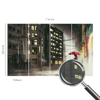 Fototapete nach Maß regnerische Stadt