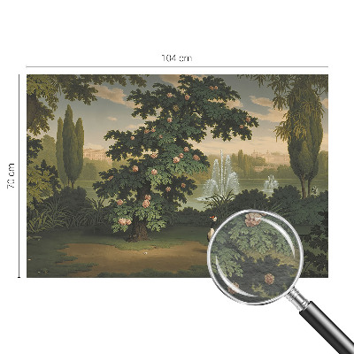Fototapete fürs Wohnzimmer mit Motiv eines Naturgartens