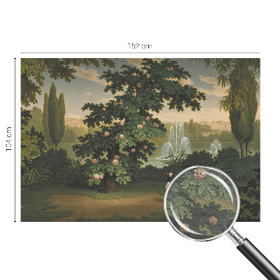 Fototapete fürs Wohnzimmer mit Motiv eines Naturgartens