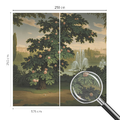 Fototapete fürs Wohnzimmer mit Motiv eines Naturgartens
