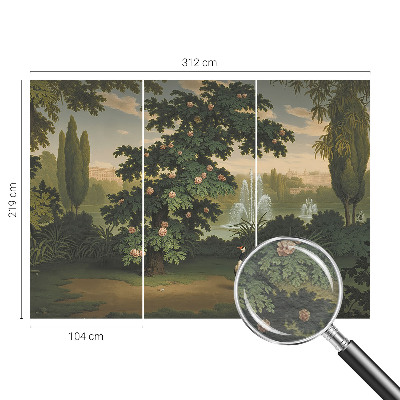 Fototapete fürs Wohnzimmer mit Motiv eines Naturgartens