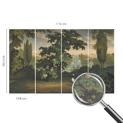 Fototapete fürs Wohnzimmer mit Motiv eines Naturgartens