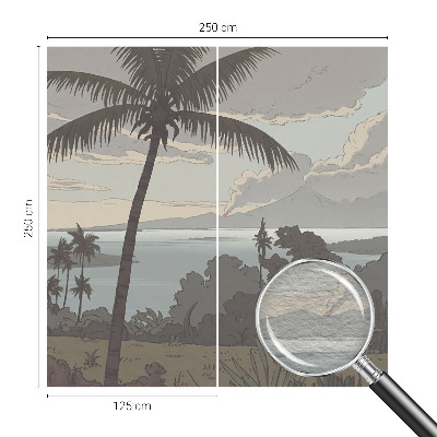 Dekorative Wand-Fototapete mit exotischer Landschaft als Motiv