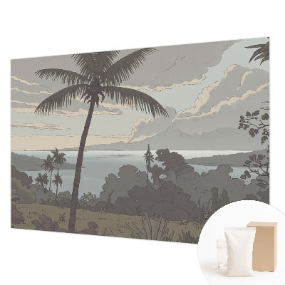 Dekorative Wand-Fototapete mit exotischer Landschaft als Motiv