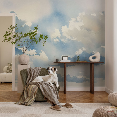 Fototapete fürs Schlafzimmer mit einem Motiv von himmlischen Wolken