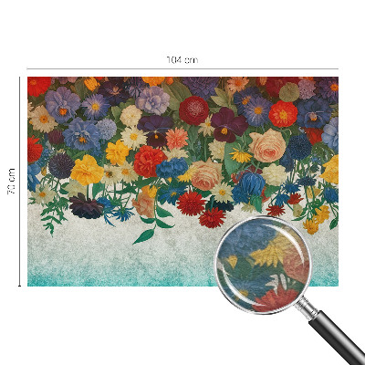 Vlies-Fototapete fürs Kinderzimmer mit bunten Blumenmotiven