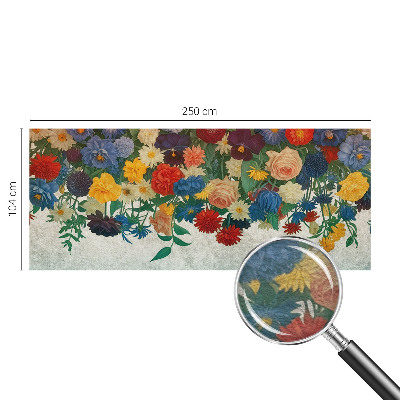 Vlies-Fototapete fürs Kinderzimmer mit bunten Blumenmotiven
